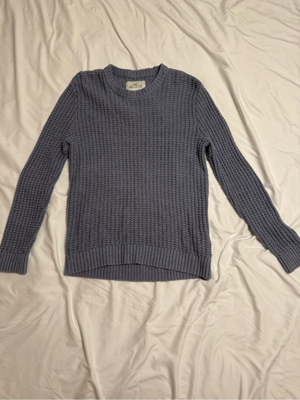 Hollister Men's Textured Crewneck Sweater - Slate Blue